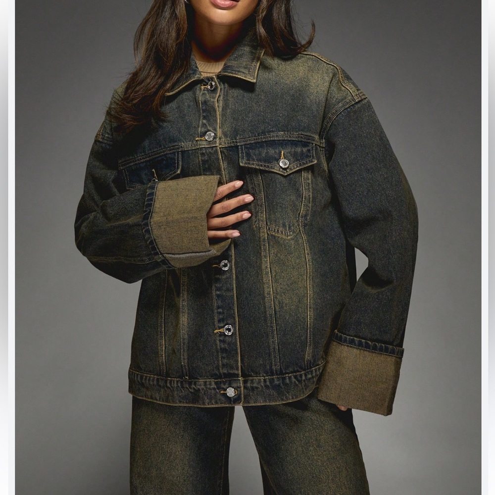 Misguided Denim Oversized Trucker Jacket size XS Mew with tags